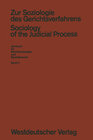 Buchcover Zur Soziologie des Gerichtsverfahrens (Sociology of the Judicial Process)