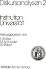 Buchcover Diskursanalysen 2: Institution Universität