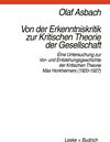 Buchcover Von der Erkenntniskritik zur Kritischen Theorie der Gesellschaft