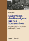 Buchcover Studenten in den Neunzigern: Die Neokonservativen