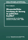 Buchcover Wissenschaftliche Forschung als Ausweg im Politischen Konflikt?