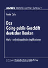 Buchcover Das Going-public-Geschäft deutscher Banken