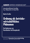 Buchcover Ordnung als betriebswirtschaftliches Phänomen