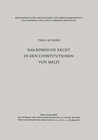 Buchcover Das römische Recht in den Constitutionen von Melfi