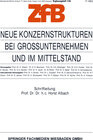 Buchcover Neue Konzernstrukturen bei Großunternehmen und im Mittelstand