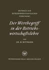 Buchcover Der Wertbegriff in der Betriebswirtschaftslehre