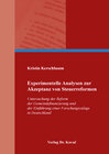 Buchcover Experimentelle Analysen zur Akzeptanz von Steuerreformen