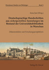 Buchcover Deutschsprachige Handschriften aus sichergestellten Sammlungen im Bestand der Universitätsbibliothek in Warschau