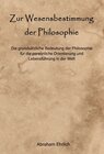 Buchcover Zur Wesensbestimmung der Philosophie
