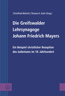 Buchcover Die Greifswalder Lehrsynagoge Johann Friedrich Mayers