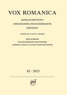 Buchcover Vox Romanica 82 (2023)