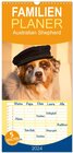 Buchcover Familienplaner 2024 - Australian Shepherd mit 5 Spalten (Wandkalender, 21 x 45 cm) CALVENDO