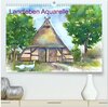 Buchcover Landleben Aquarelle (hochwertiger Premium Wandkalender 2024 DIN A2 quer), Kunstdruck in Hochglanz