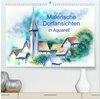 Buchcover Malerische Dorfansichten in Aquarell (hochwertiger Premium Wandkalender 2024 DIN A2 quer), Kunstdruck in Hochglanz