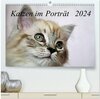 Buchcover Katzen im Porträt / Geburtstagskalender (hochwertiger Premium Wandkalender 2024 DIN A2 quer), Kunstdruck in Hochglanz