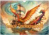 Buchcover Fantasie-Drachensegelschiffe (Wandkalender 2024 DIN A4 quer), CALVENDO Monatskalender