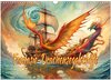Buchcover Fantasie-Drachensegelschiffe (Wandkalender 2024 DIN A3 quer), CALVENDO Monatskalender