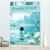 Buchcover Verspielte 3D Welt - Im japanischen Stil (hochwertiger Premium Wandkalender 2025 DIN A2 hoch), Kunstdruck in Hochglanz