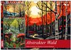Buchcover Abstrakter Wald - Jahreszeiten in bunten Linolschnitten (Wandkalender 2025 DIN A4 quer), CALVENDO Monatskalender