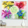 Buchcover Blüten & Blumen Aquarelle - Farbenfrohe Schönheiten (hochwertiger Premium Wandkalender 2025 DIN A2 quer), Kunstdruck in 