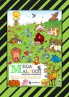 Buchcover MEGA MALBUCH - LUSTIGE MOTIVE - KÜHE - RINDER - SCHWEINE - HÜHNER - HASEN - ENTEN - BAUERN - TRAKTOREN - VÖGEL - INSEKTE