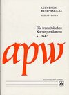 Buchcover Acta Pacis Westphalicae / Acta Pacis Westphalicae, Serie II, Abt. B