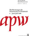 Buchcover Acta Pacis Westphalicae / Die Beratungen des Fürstenrates in Osnabrück