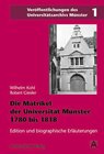 Buchcover Die Matrikel der Universität Münster 1780 bis 1818