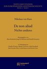 Buchcover De non aliud. Nichts anderes