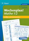 Buchcover Wochenplan Mathe 1/2, Größen und Sachrechnen