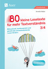 Buchcover 80 kleine Lesetexte für mehr Textverständnis 3/4