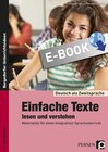 Buchcover Einfache Texte lesen und verstehen