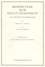 Buchcover Kommentar zum Neuen Testament aus Talmud und Midrasch Bd. 1: Das Evangelium nach Matthäus