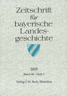 Buchcover Zeitschrift für bayerische Landesgeschichte Band 68 Heft 1/2005