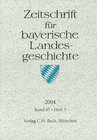 Buchcover Zeitschrift für bayerische Landesgeschichte Band 67 Heft 3/2004