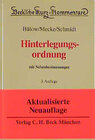 Buchcover Hinterlegungsordnung