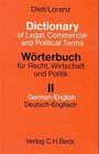 Buchcover Wörterbuch für Recht, Wirtschaft und Politik. Mit erläuternden und...