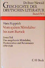 Buchcover Geschichte der deutschen Literatur Bd. 4/1: Das ausgehende Mittelalter, Humanismus und Renaissance 1370-1520