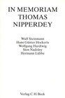 Buchcover In Memoriam Thomas Nipperdey