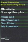 Buchcover Klassische Staatsphilosophie