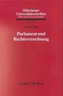 Buchcover Parlament und Rechtsverordnung