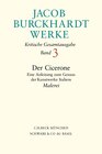 Buchcover Jacob Burckhardt Werke Bd. 3: Der Cicerone