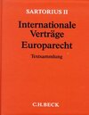 Buchcover Sartorius II. Internationale Verträge, Europarecht (ohne Fortsetzungsnotierung). Inkl. 44. Ergänzungslieferung (erschien