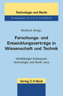Buchcover Forschungs- und Entwicklungsverträge in Wissenschaft und Technik