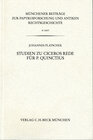 Buchcover Studien zu Ciceros Rede für P. Quinctius