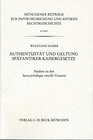 Buchcover Authentizität und Geltung Spätantiker Kaisergesetze