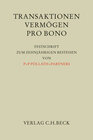 Buchcover Transaktionen, Vermögen, Pro Bono