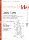 Buchcover Zeitschrift für Ideengeschichte Heft II/2 Sommer 2008: Letzte Worte