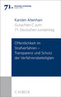 Buchcover Verhandlungen des 71. Deutschen Juristentages Essen 2016 Bd. I: Gutachten Teil C: Öffentlichkeit im Strafverfahren - Tra