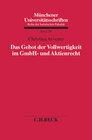 Buchcover Das Gebot der Vollwertigkeit im GmbH- und Aktienrecht